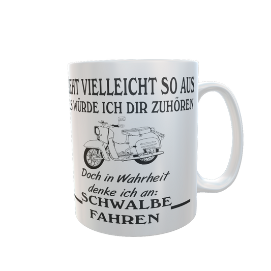 In Wahrheit denke in an Schwalbe fahren - Kaffeetasse / Tasse